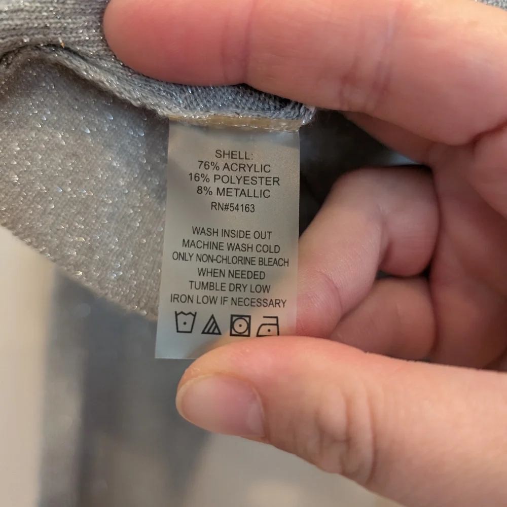 Calvin Klein Silver Cardigan Sweater with 3/4 Sleeves - Picture 5 of 6